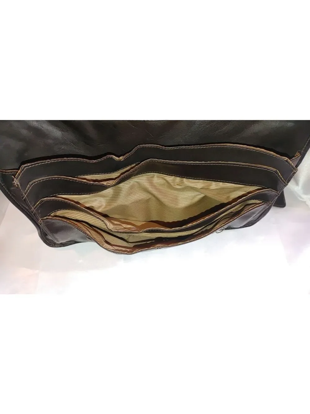 Santa Fe Airline Int.'l DILANA Flapover Brief Leather Satchel
